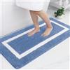 Homaxy Tappeto da bagno antiscivolo lavabile in morbida microfibra, 60 x 120 cm, colore blu