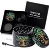 Spespo Grande Macinaspezie Versatile 63mm(2.5 ), Spespo Macinino meccanico per spezie,- realizzato in Lega di zinco - 4 Pezzi - full color printing (Tree design)