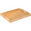 anshuke Vassoio da portata in bambù con manici, vassoio in legno da cucina, piatto da portata per colazione, tè, tavolino da caffè, letto decorativo da cucina (50 x 35 x 4 cm)