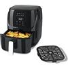 MAXXMEE Friggitrice ad aria calda digitale 3L, combinazione: forno ad aria calda, barbecue e friggitrice, 8 programmi e funzione timer, friggere, grigliare, scongelare, riscaldare e mantenere al caldo