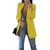 Generic Blazer da donna, cardigan soprabito tinta unita grande risvolto giacca, Giallo, S
