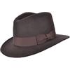 MAZ Cappello Fedora 100% lana da uomo o donna con fascia in grosgrain Trilby Panama tipo cappelli Marrone 7.5