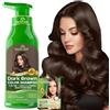 Herbishh Shampoo colorante per capelli, tintura magica per capelli grigi, colore duraturo in pochi minuti, 500 ml, 3 in 1, senza ammoniaca (marrone scuro)