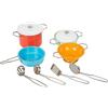 Small Foot Set di pentole con accessori in metallo, per la cucina da gioco, gioco di ruolo per bambini dai 3 anni in su, multicolore