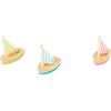 Small Foot Barche a Vela Giocattolo acquaticco in Legno, Set di 3 Giochi da Bagno Acquatici, Barche in Legno per Bambini da 2 Anni