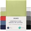 Dreamzie Topper Lenzuolo con Angoli Singolo Cotone 90x200 cm - 100x200 cm, Altezza Materasso fino a 15 cm- Lenzuolo con Angoli Verde - Certificato senza Prodotti Chimici (Oeko TEX)
