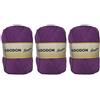 Hanselhome Set di 3 gomitoli di filato di cotone premium 100% cotone perfetto per lavori a maglia e fai da te (colore cardinale 100 g, ca. 220 metri)