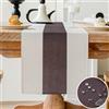 Vorysum Runner Tavolo Moderno Poliestere Impermeabile Tovaglia Antimacchia Runner Effetto Lino Lavabile Decorazione Tavolo da Pranzo Sala da Pranzo, Feste, Festival Matrimoni (Marrone, 33x120cm )