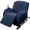 MAXIJIN Copridivano Elasticizzato reclinabile 1 Posti Jacquard Salvadivano Copripoltrona (Blu Navy)