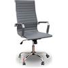 Stil Sedie Sedia Ufficio Girevole Poltrona Imbottita con Braccioli Altezza Regolabile Ergonomica Modello Oslo Grigio