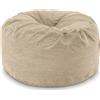 Aiire Puffo per Sedersi in Velluto a Coste - 120x50cm Pouf Poltrona Sacco XXL - Bean Bag Chair Morbido con Imbottitura per Decorazione della Camera da Letto - Puff Gigante Beige