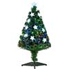 HOMCOM Albero di Natale a Fibre Ottiche 90cm Albero di Natale Artificiale con 12 Luci LED di 3 Colori e Rami in Plastica