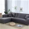 OKJK Copridivani ad Angolo, Rivestimento per mobili Soggiorno Moderno, copridivano sfoderabile Chaise Longue Elastico Universale a Forma di L (Grey,Part B-B 145-190cm)