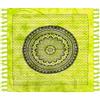 HOME ZEN HOUSEHOLD LINEN Telo Copritutto Arredo copriletto telo picnic multiuso matrimoniale 210x240 cm, BATIK 100% cotone indiano, stile indiano etnico, copridivano con stampa etnica piazzata. (VERDE, CERCHIO)