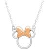 Disney Minnie Mouse Sterling Silver Silhouette Pendant Necklace, 18" chain, Mickey's 90th Birthday Anniversary