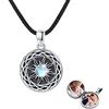 REDSUN Medaglione a bussola in argento Sterling 925, con pietra di luna, con nodo celtico, medaglione con foto e bussola, gioielli per uomo, figlio, ragazzo, donna