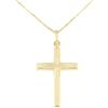 forme di Lucchetta - Catenina fine con ciondolo Croce in vero Oro giallo 9 carati effetto Diamantato, 45cm, Collane d'Oro Vero per Regalo Donna Ragazza