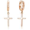 SIMPLGIRL Orecchini a cerchio in argento Sterling 925, forma di croce, minimalista, con ciondolo forma di croce, da donna e uomo