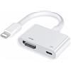 ADAYO FORYOU [Certificato Apple MFi] Adattatore da Lightning a HDMI per iPhone a TV, iPhone a HDMI, adattatore AV digitale 1080p, cavo connettore schermo con porta di ricarica per iPhone iPad a