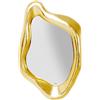 Kare Design specchio Hologram, oro, forma organica, montaggio verticale e orrizontale, leggero, corridoio, bagno, stanza da letto, 119x76cm (A/L/P)
