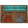 KOKO DOORMATS Zerbino Ingresso casa - Tappeto divertenti in fibra di cocco e base antiscivolo da PVC, da esterno e interno con misure 40x60cm (Reglas para Visitas)