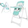 Twinly - Seggiolone Evolutivo 3 in 1 Movity: Seggiolone Pappa con Funzione Altalena e Dondolo per Neonati (0m+ - 15kg) Pieghevole e Regolabile Cintura di Sicurezza 5 Punti (Menta, Movity)