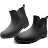 QeeFop Stivali di Gomma Uomo, Antiscivolo Impermeabile da Pioggia Comode Giardinaggio Scarpe, Comode Shorty Boots (Nero, 44 EU)