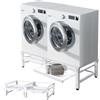 Vrietina Doppio supporto per lavatrici, doppio piedistallo, per asciugatrice con 2 ripiani, max. 300 kg, 126 x 54,5 x 32,5 cm, base per lavatrice, piedistallo rialzato, colore: bianco