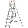 Facal Castà CTA-7, 6 gradini, 2.88 m - Scala in alluminio pieghevole su ruote - Altezza stimata operativa 3.76 m