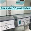 ABARNOM Kit 50 Portaprezzi per ripiano in vetro Etichette prezzo 30x65 mm Etichette trasparenti portaprezzi per negozio cartelli portaprezzi portaprezzi per scaffali portaetichette