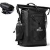 Grapelet Zaino moto impermeabile 40L utilizzabile per biciclette con spallacci removibili con tasche laterali PVC500D nero pioggia neve e protezione fango