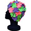 CHEX Anzio - Cuffia da nuoto da donna in gomma termica con petali di fiori 3D, 3 colori, splendido stile vintage, taglia unica, per adulti (giallo/arancione/pesca pastello)