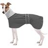 Geyecete -Invernale Cappotto per cane levrieri, Morbido Whippet Giubbotti Pile caldo,Regolabile Giacca con Foro per Imbracatura per Media e Grande Levrieri/Whippet-Grigio-M