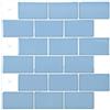 Art3d 30 * 30cm 10 pezzi piastrelle backsplash per la cucina peel and stick, blu chiaro lucido, carta adesiva del vinile del mattone 3d