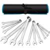 DURATECH Set di chiavi combinate, 12 pezzi, set di chiavi aperte, cromato opaco, acciaio al cromo vanadio, DIN 3113, metrica, 6-22 mm, 12 punti, con custodia