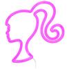 Paladone Barbie LED Neon Light - Lampada a forma di bambola rosa con licenza ufficiale, alimentazione USB, accessori e decorazioni per la camera da letto delle ragazze