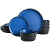 Gibson Soho Lounge, Soho Lounge Sofia Set di stoviglie da 12 pezzi, blu opaco