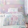 Catherine Lansfield Ombre Stars - Set copripiumino singolo reversibile con federa, colore: bianco