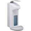 Relaxdays, Bianco Dispenser di Sapone a Parete, 1000 ml, Erogatore Disinfettante, Portasapone a Muro Manuale con Leva, 1 pz