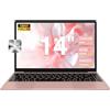 bvate PC Portatile Win 11 Computer 14 Pollici Notebook 6GB+256GB Supporta l' espansione 1TB SSD 2.4G+5G 1080P con mouse senza fili & & Film in lingua siliconica per tastiera(Italiana)-Oro rosa