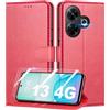 Mofurd Cover per Xiaomi Redmi 13 4G / Poco M6 4G Libro in Pelle PU, [con 2 Pezzi Pellicola Vetro Temperato] Custodia Portafoglio Antiurto [Blocco RFID] [Funzione di Supporto] [Slot Schede], Rosso