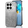 GOGME Glitter Cover per Huawei Honor X8a, Tlaio Elettrolitico Silicone TPU Antiurto Trasparente/Brillare Protective Custodia. Nero