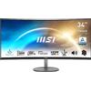 MSI PRO MP341CQ Monitor Curvo 34" UWQHD (3440 x 1440), Pannello 21:9, 100 Hz, 1 ms (MPRT), Anti-Flicker, Less Blue Light, Speaker integrati, 2x HDMI 2.0b, 1x DP, VESA 100x100, Nero