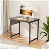 NEWBULIG Home Office Schreibtisch mit Ablage & Kopfhörerhaken Einfacher Moderna postazione di Lavoro, Nero, 33 inch