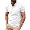 Generic Polo Uomo Manica Corta Slim Fit Fashion Maglie Uomo Manica Corta Fantasia T Shirt Uomo 2024 Estate a Maniche Corte Uomo Polo T-Shirt Bianco L