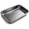 Space Home - Vassoio da Portata Rettangolare Profondo in Acciaio Inox 40 x 30 x 5 cm - per Servire Pasti, Bevande e Spuntini - Uso Domestico e Professionale