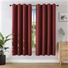 Joydeco Tende Oscuranti per Interni 2 Pezzi L 140 x A 175, Tende Termiche Isolanti con Occhielli per Soggiorno e Camera da Letto Moderne Blackout Curtains, Rosso Borgogna