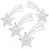 COM-FOUR® 4 stelle decorative natalizie, stella decorativa natalizia | stella di Natale bianca come appendiabiti con glitter