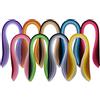 YURROAD Quilling Kit con 900 Strisce di Carta da Quilling (Larghezza 3mm/5mm/7mm/10mm, Lunghezza 39cm) Carta per Quilling Strisce 5mm Nero/Rosso/Viola/Blu/Verde/Giallo/Rosa/Marrone/Arancione
