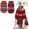 Hjumarayan Maglione per cani in stile bohémien, maglione natalizio lavorato a maglia con foro per imbracatura, vestiti invernali caldi e spessi, per Pit Bull, Lean Lab, Poinsettia, XXL